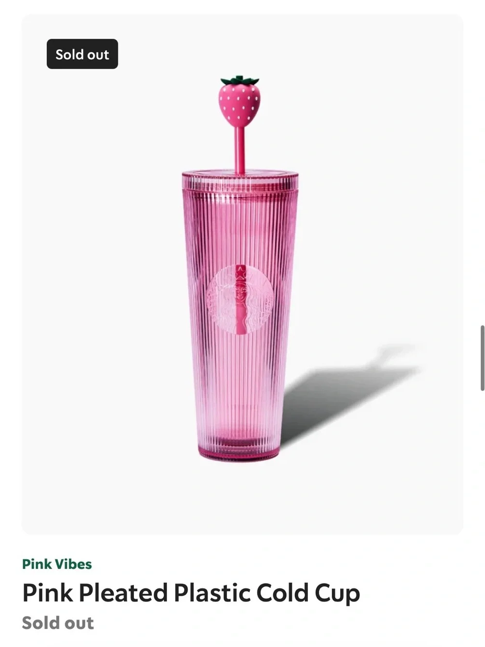 Starbucks Pink Vibes Strawberry Cold Cup